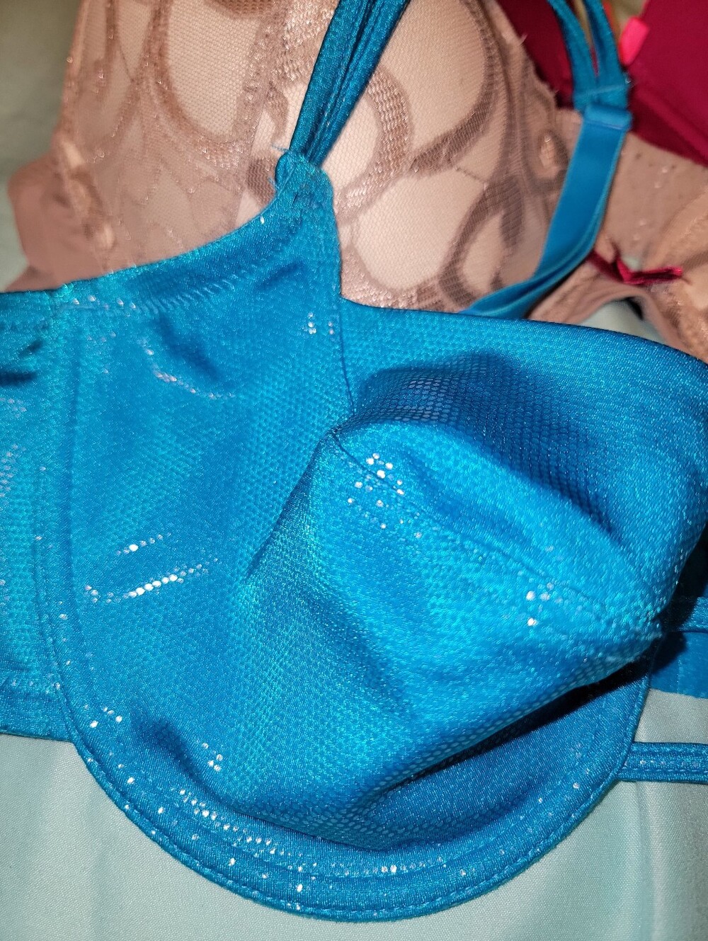 Lot of 6 bras 40c 3 Sofia Vergara, Cacique, xoxo, hanes Pink Black Turquoise Tan - Picture 7 of 16
